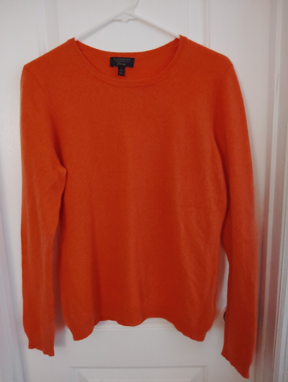 Charter Club Orange Crewneck Cashmere Sweater Sz L